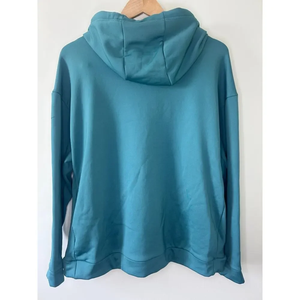Nike Men's Performance Fleece Hoodie Teal Stretch Pullover Large